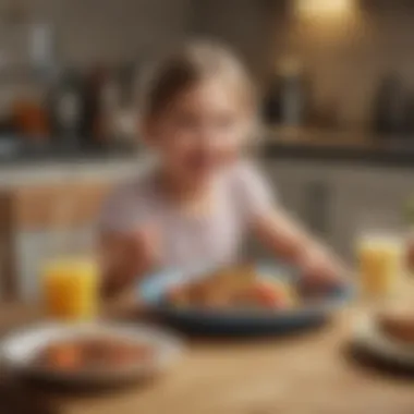 Enjoying a Balanced Meal A joyful child enjoying a balanced meal with various flavors