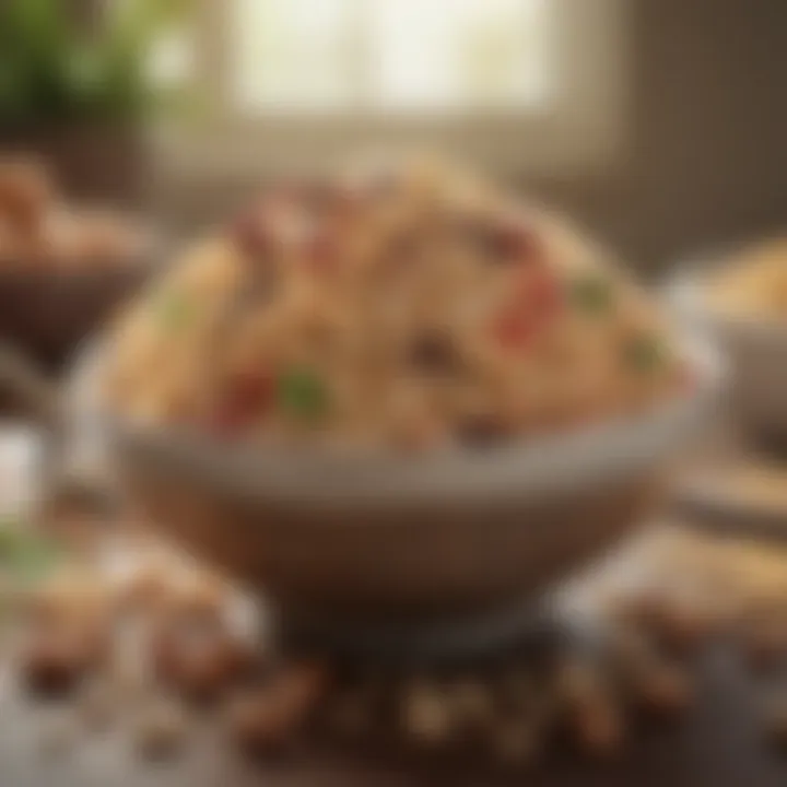 A healthy meal featuring whole grains and legumes