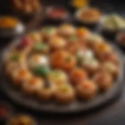 Assorted traditional mithai varieties beautifully arranged.