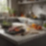 Organized kitchen countertop displaying essential tools