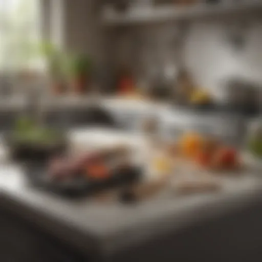 Organized kitchen countertop displaying essential tools