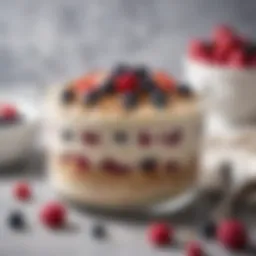 A bowl of creamy overnight oats topped with fresh berries