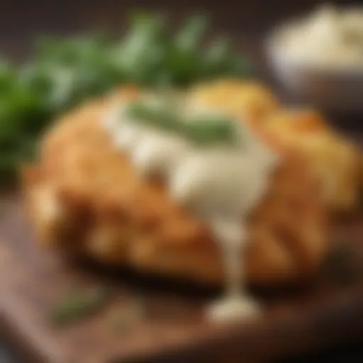 Golden, crispy Parmesan Ranch Chicken garnished with fresh herbs