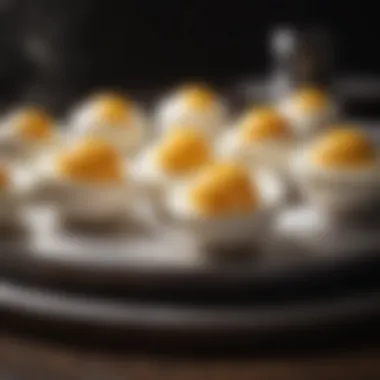 Perfectly cooked eggs displayed with precision and consistency