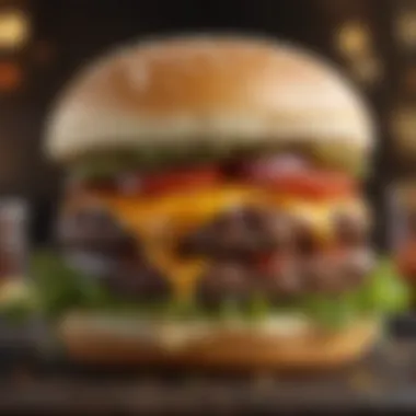 Close-up of a perfectly grilled burger with toppings