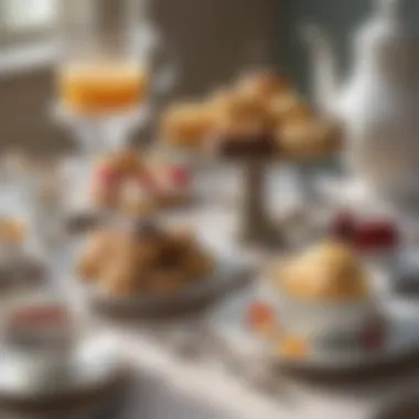 Delightful Afternoon Tea Setting An inviting afternoon tea table with various treats