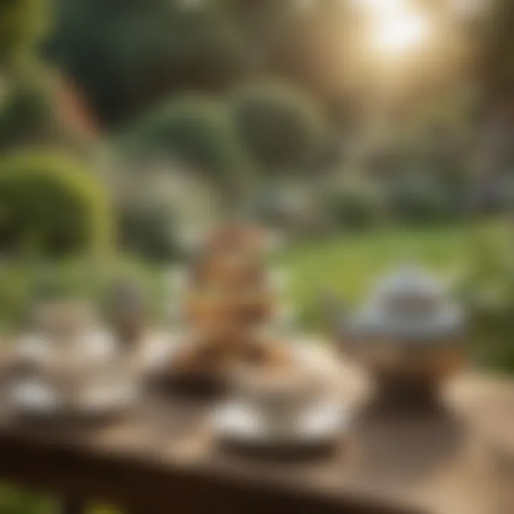 A scenic view of an English tea garden