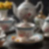 A beautiful tea set with delicate porcelain cups