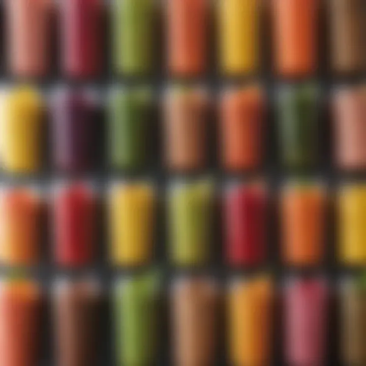 Colorful assortment of premade smoothie packs
