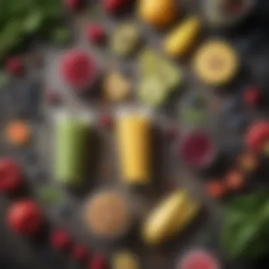 Variety of fresh ingredients used in smoothie packs