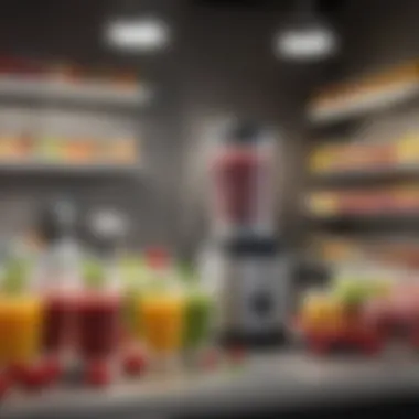 A well-organized smoothie preparation station