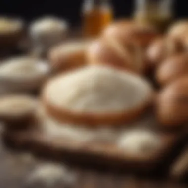 Essential Ingredients of Rice Bread Ingredients commonly used in rice bread preparation artfully arranged