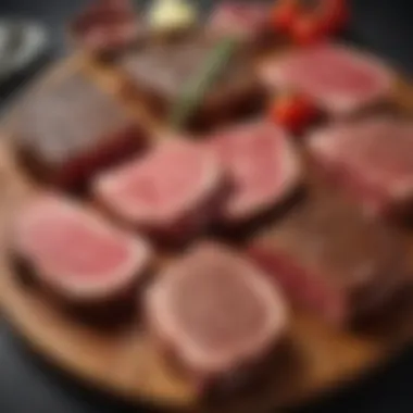 Variety of Steak Cuts An enticing display of various steak cuts available at Safeway