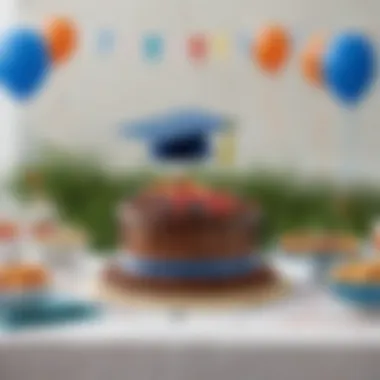 A vibrant graduation celebration featuring a Sam's Club cake centerpiece