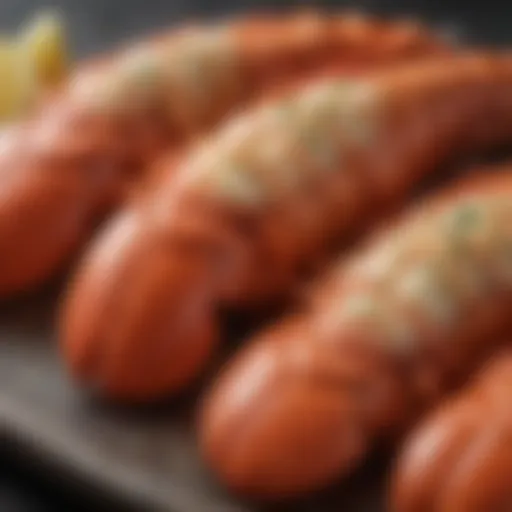 Fresh lobster tails on display