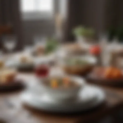 Elegant dining table set with savoir vivre dinnerware showcasing cultural significance