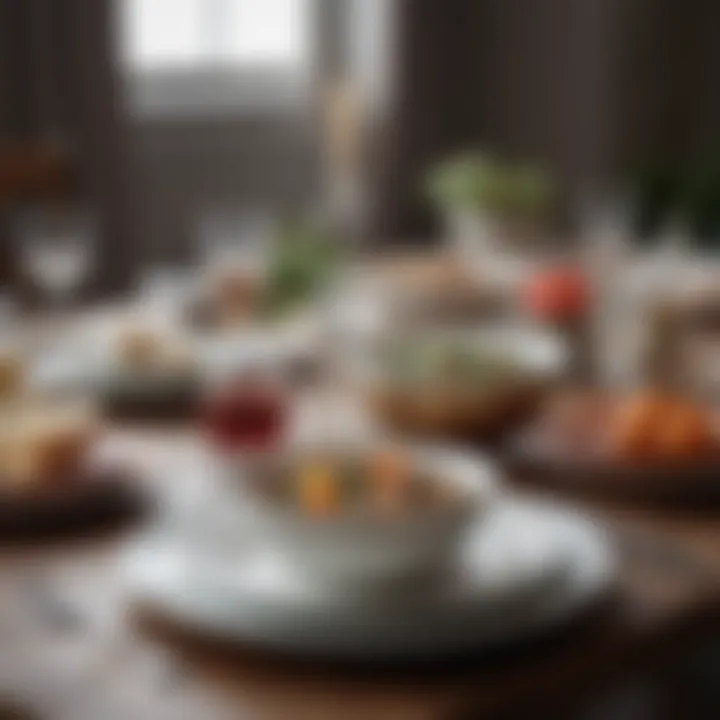Elegant dining table set with savoir vivre dinnerware showcasing cultural significance