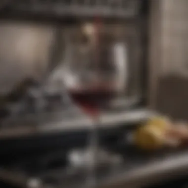 Wine Glass Care in Dishwashers Elegant wine glass in a dishwasher
