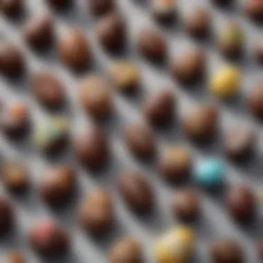 Artisanal Easter Chocolates A collection of artisanal chocolates shaped like Easter symbols