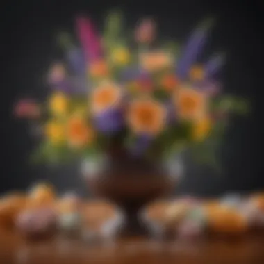 Vibrant Easter Floral Arrangement A vibrant floral arrangement suitable for Easter celebrations