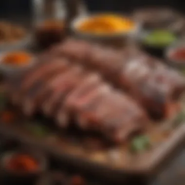 Ingredients for Flavorful Ribs An array of spices and ingredients for enhancing short pork ribs