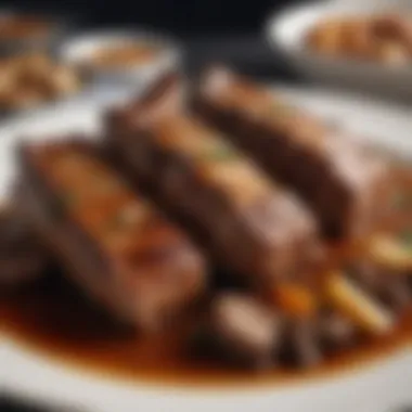 Slow Cooked Short Pork Ribs A slow cooker filled with short pork ribs ready for a delicious meal
