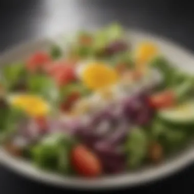 Nutritious Salad Close-up of a fresh salad with a rainbow of ingredients highlighting nutritional benefits