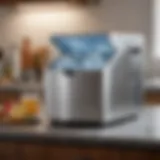 Compact electric ice maker in a modern kitchen setting