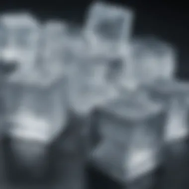 High-Quality Ice Cubes Close-up of ice cubes produced by an electric ice maker