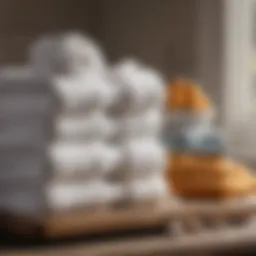 Luxurious cotton towels stacked neatly