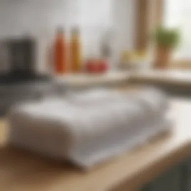 A clean and organized kitchen with towels in use