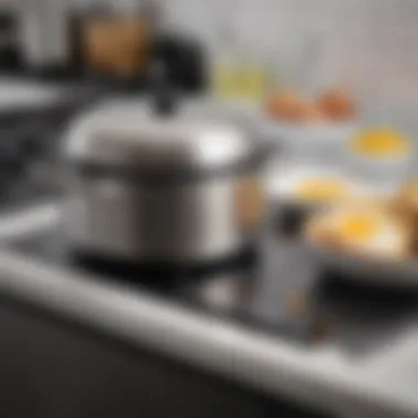 User-Friendly Features of Modern Cookers Close-up of a stainless egg cooker in use, highlighting its user-friendly interface