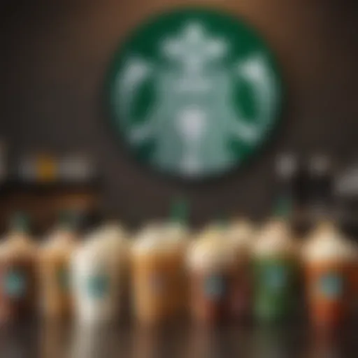 A beautifully arranged assortment of Starbucks beverages showcasing the rich variety available.