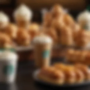 Starbucks Food Offerings An elegant display of Starbucks food items, including pastries and sandwiches.