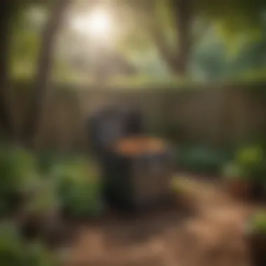 Optimal Placement in a Garden Well-placed compost bin in a garden setting