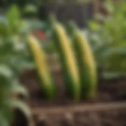 Vibrant zucchini plants thriving in a raised bed garden