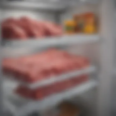 Meat stored in an organized freezer