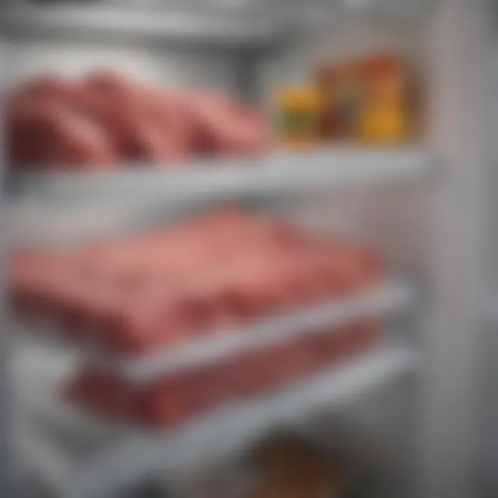Meat stored in an organized freezer
