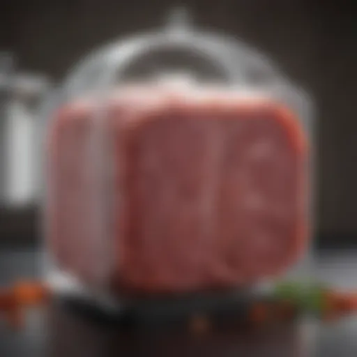Vacuum-sealed meat to prevent freezer burn