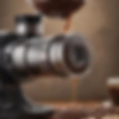Precision Burr Grinder for Espresso A close-up view of a high-quality burr coffee grinder showcasing its precision settings.