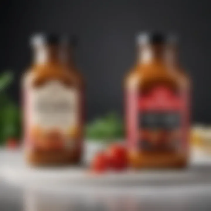 Close-up of premium Target Grove sauces in elegant packaging.