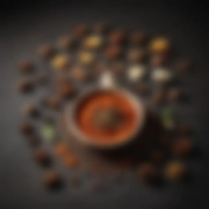 A vibrant display of Target Grove spices arranged artistically.
