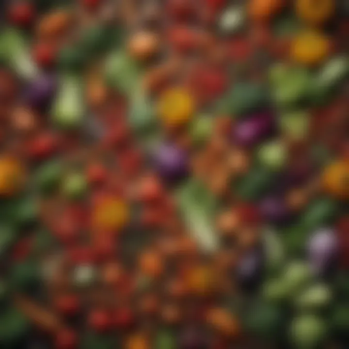 Colorful assortment of fresh vegetables