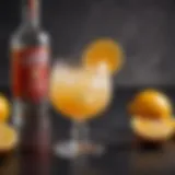 Elegant tequila cocktail garnished with citrus fruits