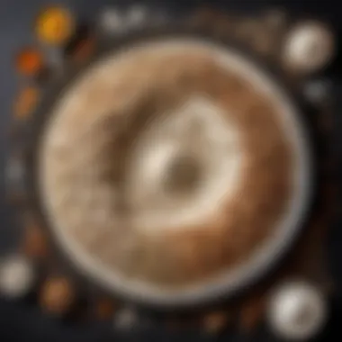 The Beauty of Sifted Ingredients A beautifully arranged display of sifted flour and ingredients in a culinary setting