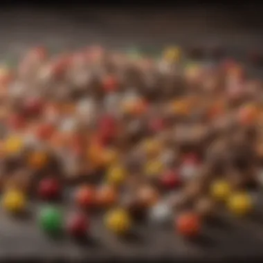 Essential Ingredients for Candy Mastery Close-up of premium ingredients used in candy making like sugar, chocolate, and flavorings