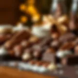 An elegant selection of artisanal chocolates beautifully arranged.