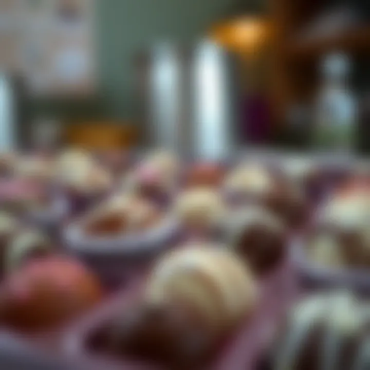 Carefully arranged chocolates ready for shipment.