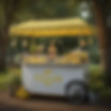 Elegant Lemonade Stand An elegant lemonade stand adorned with seasonal decorations, inviting customers to indulge.