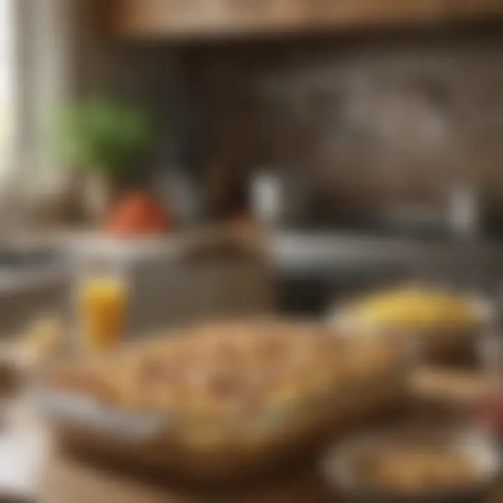 A well-set kitchen environment ready for casserole baking